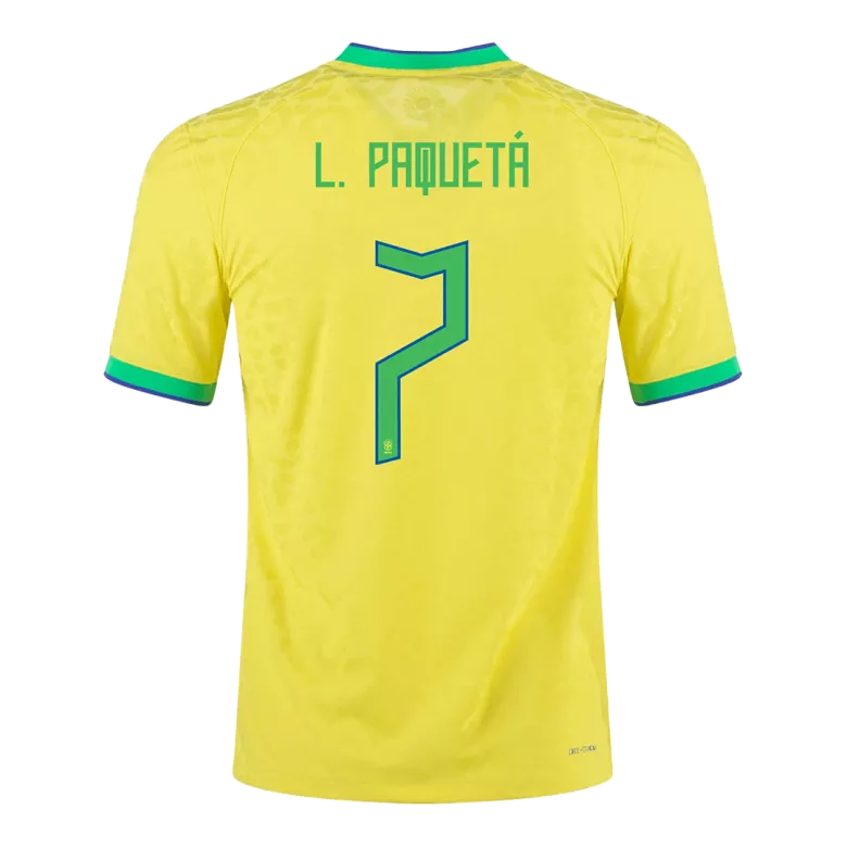 Brazil Jersey Custom L. PAQUETÁ #7 Soccer Jersey Home 2022 - bestsoccerstore