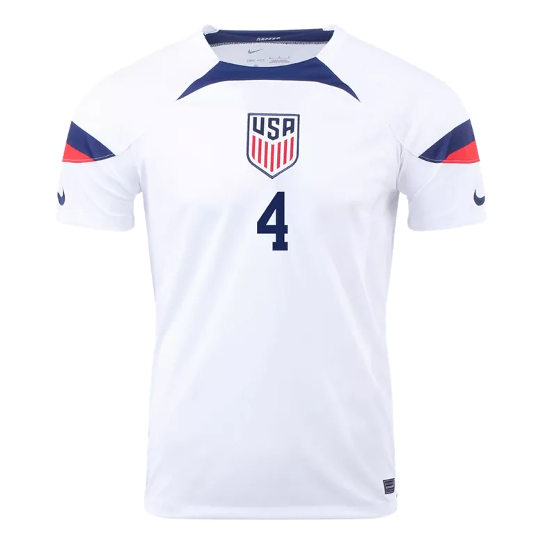 USA Jersey Custom ADAMS #4 Soccer Jersey Home 2022 - bestsoccerstore