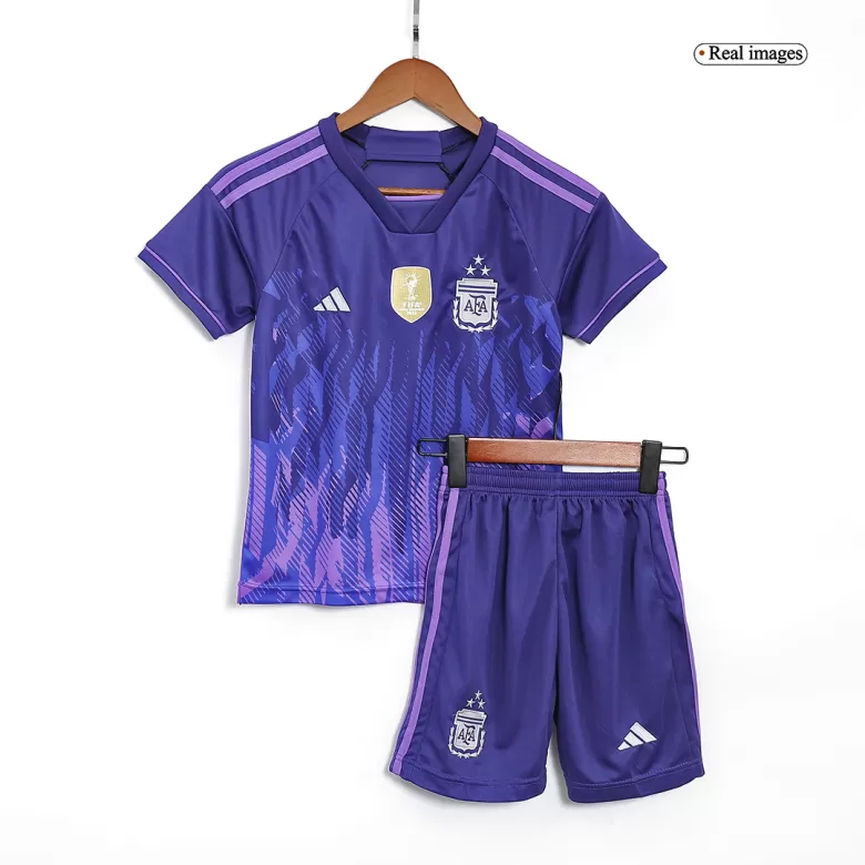 Kid's Argentina Jersey Custom Away Soccer Soccer Kits 2022 - bestsoccerstore