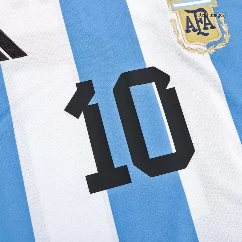 MESSI #10 Argentina Soccer Jersey Three Stars Jersey Champion Edition Home Custom World Cup Jersey 2022 - bestsoccerstore