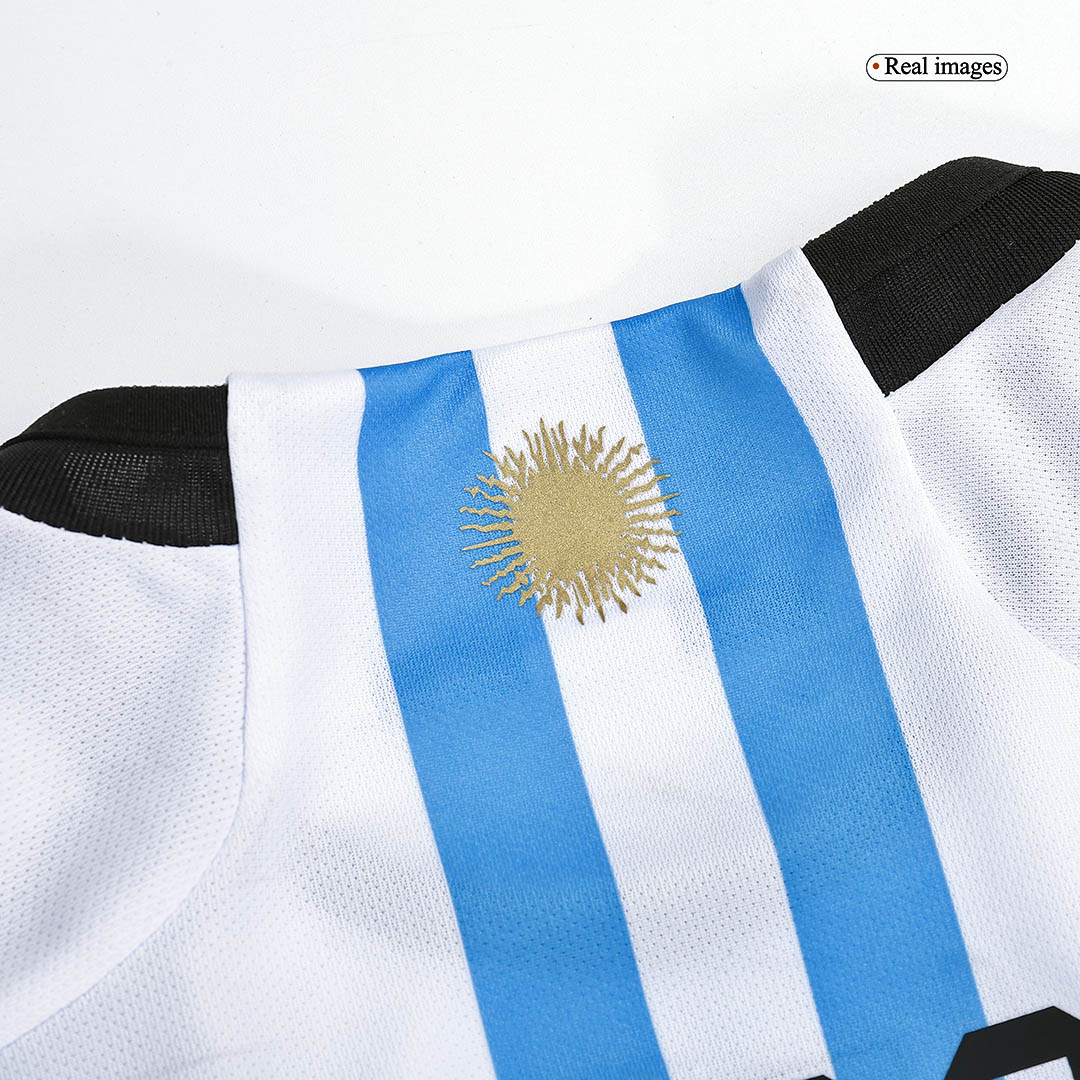 Argentina Champions Three Stars Lionel Messi 10 Youth Away Jersey - Praise  To Heaven