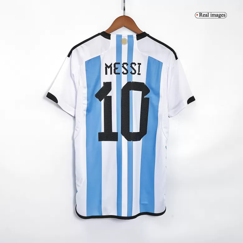 MESSI #10 Argentina Soccer Jersey Three Stars Jersey Champion Edition Home Custom World Cup Jersey 2022 - bestsoccerstore