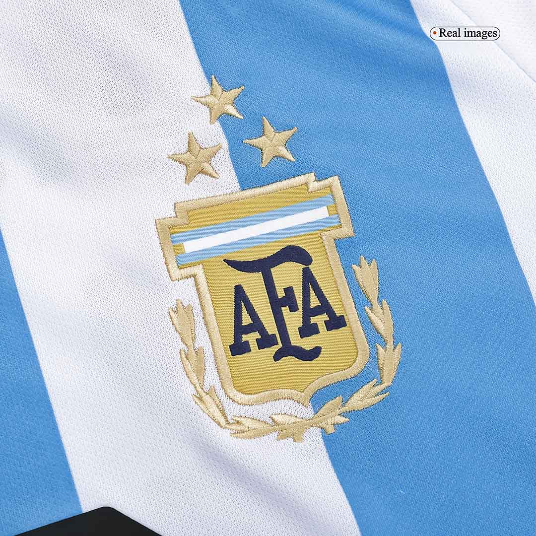 Argentina Home shirt, Messi 10, 2022 World cup jersey with 3 stars,  Champion patches and world cup patches - My Retro Jersey