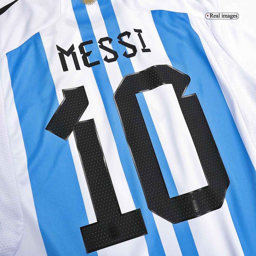 Top-selling Item] Argentina Champions Three Stars Lionel Messi 10 Youth  Home 3D Unisex Jersey