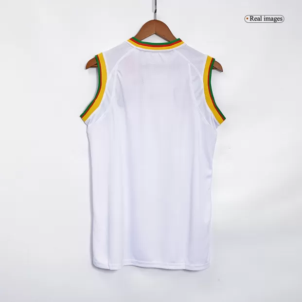 Custom Team Gold Basketball Authentic White Throwback Jersey Purple