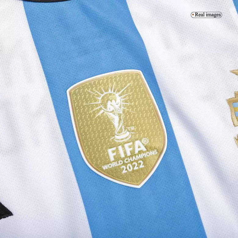 Argentina Soccer Jersey Three Stars Jersey Champion Edition Home Custom World Cup Jersey 2022 - bestsoccerstore