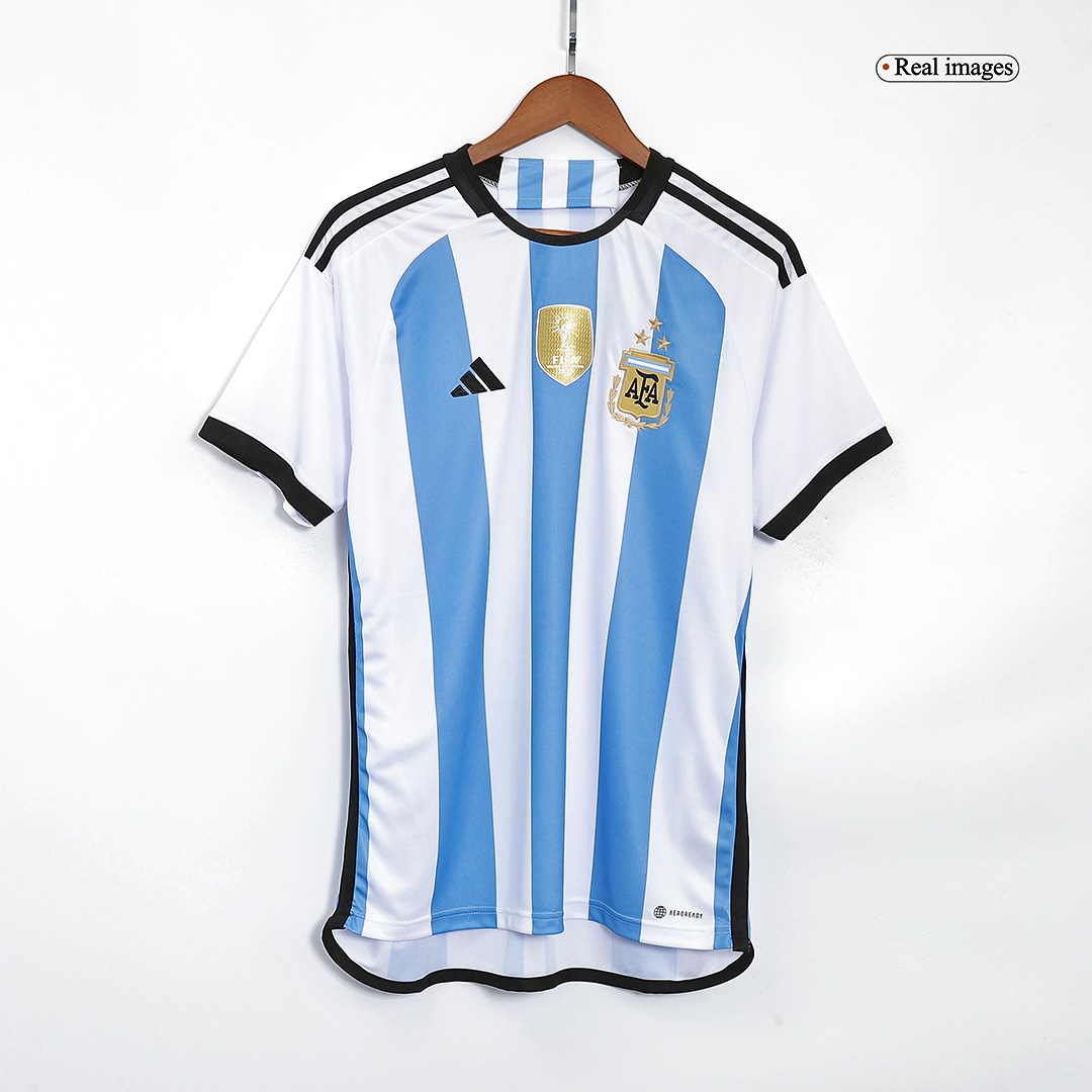 3 Stars 2022 Argentina Home Jersey CAMPEONES DEL MUNDO Printing - Kitsociety