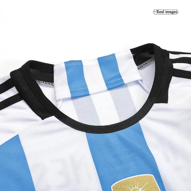 Argentina Soccer Jersey Three Stars Jersey Champion Edition Home Custom World Cup Jersey 2022 - bestsoccerstore