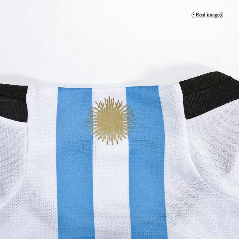 Argentina Soccer Jersey Three Stars Jersey Champion Edition Home Custom World Cup Jersey 2022 - bestsoccerstore