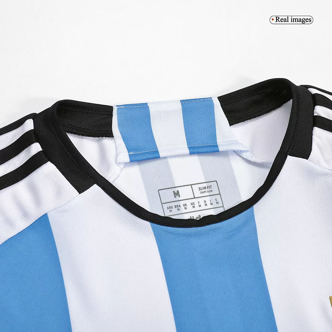 Argentina Soccer Jersey Three Stars Jersey Champion Edition Home Custom World Cup Jersey 2022 - bestsoccerstore