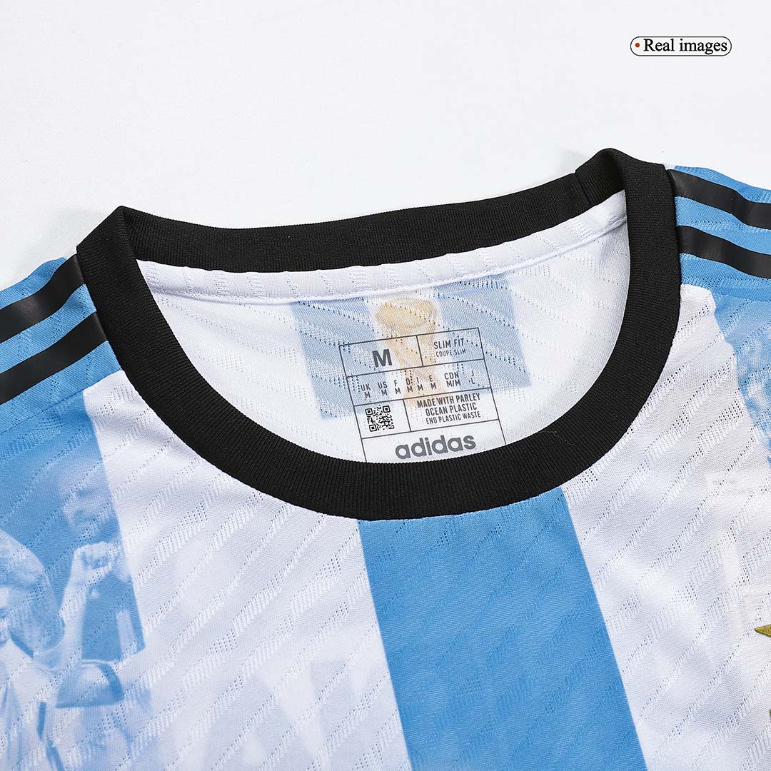 Three Star Argentina World Cup Home Player Version Jersey