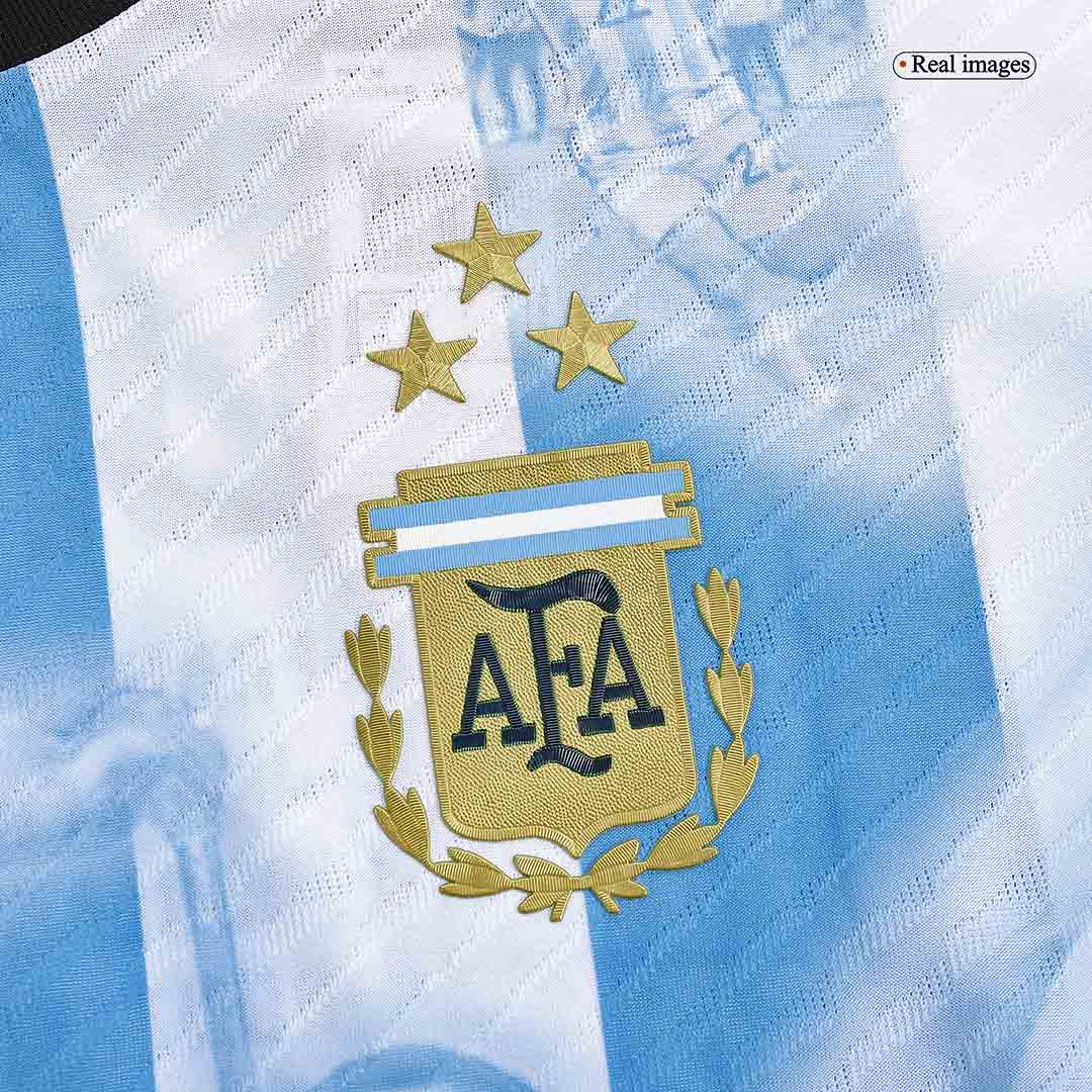 Three Star Argentina World Cup Home Player Version Jersey