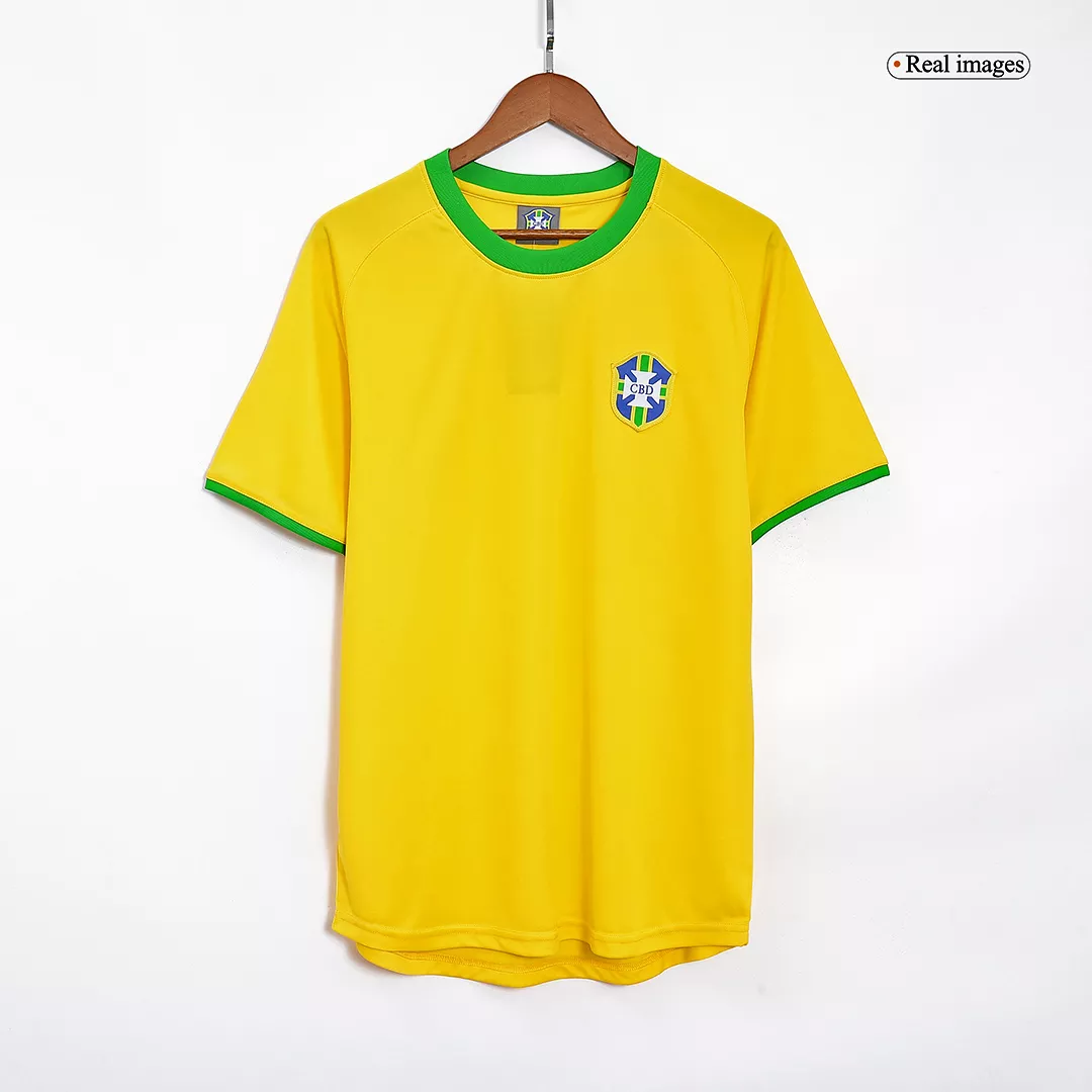 Retro PELÉ #10 1970 Brazil Home Soccer Jersey - bestsoccerstore