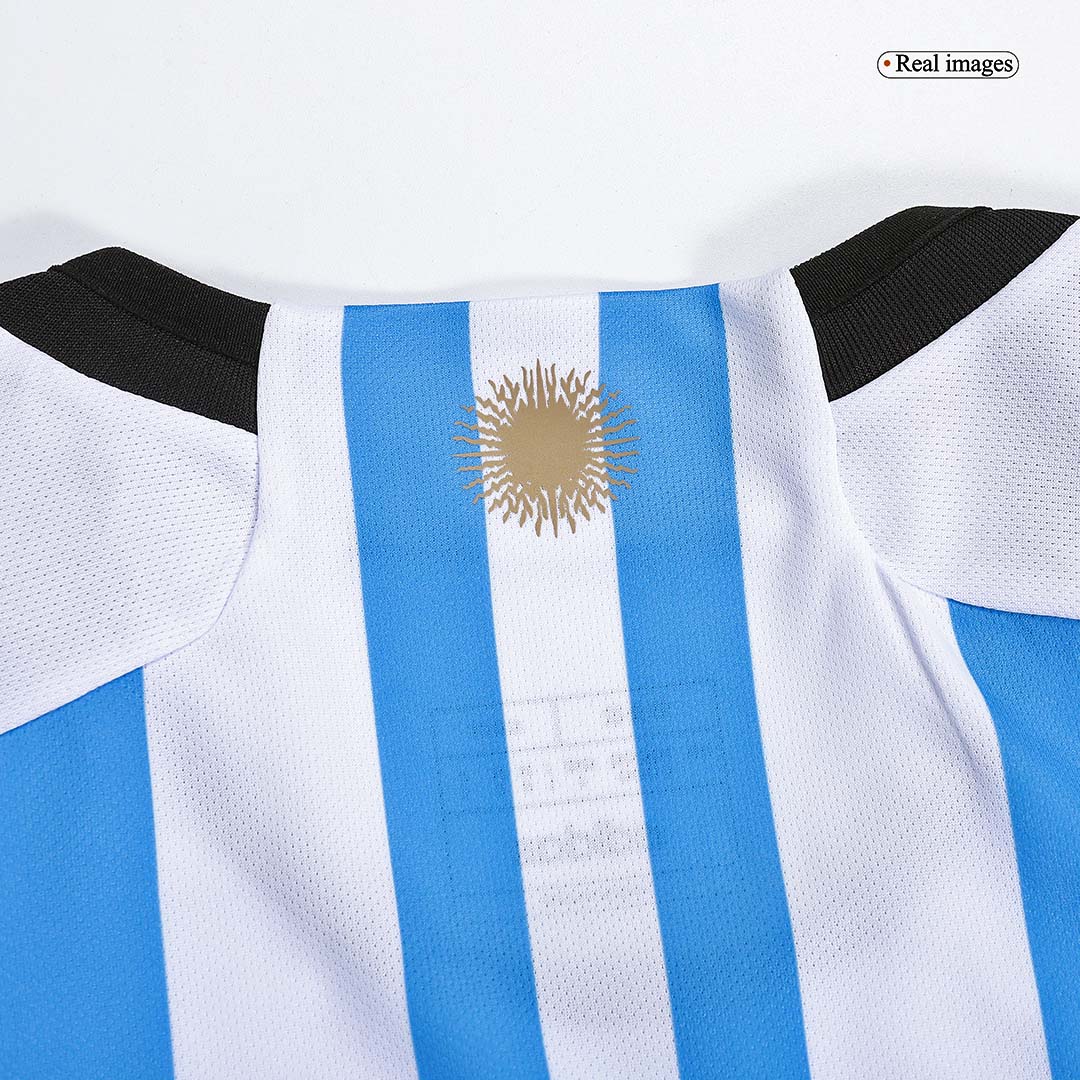 Argentina Soccer Jersey Three Stars Jersey Champion Edition Home World Cup Jersey  2022