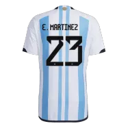E. MARTINEZ #23 Argentina Soccer Jersey Three Stars Jersey Champion Edition Home Player Version Custom World Cup Jersey 2022 - bestsoccerstore