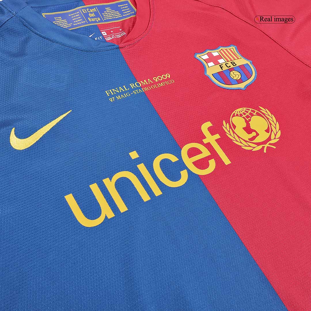MESSI #10 Barcelona Retro Jersey Home Long Sleeve Soccer Shirt 2008/09 UCL - bestsoccerstore