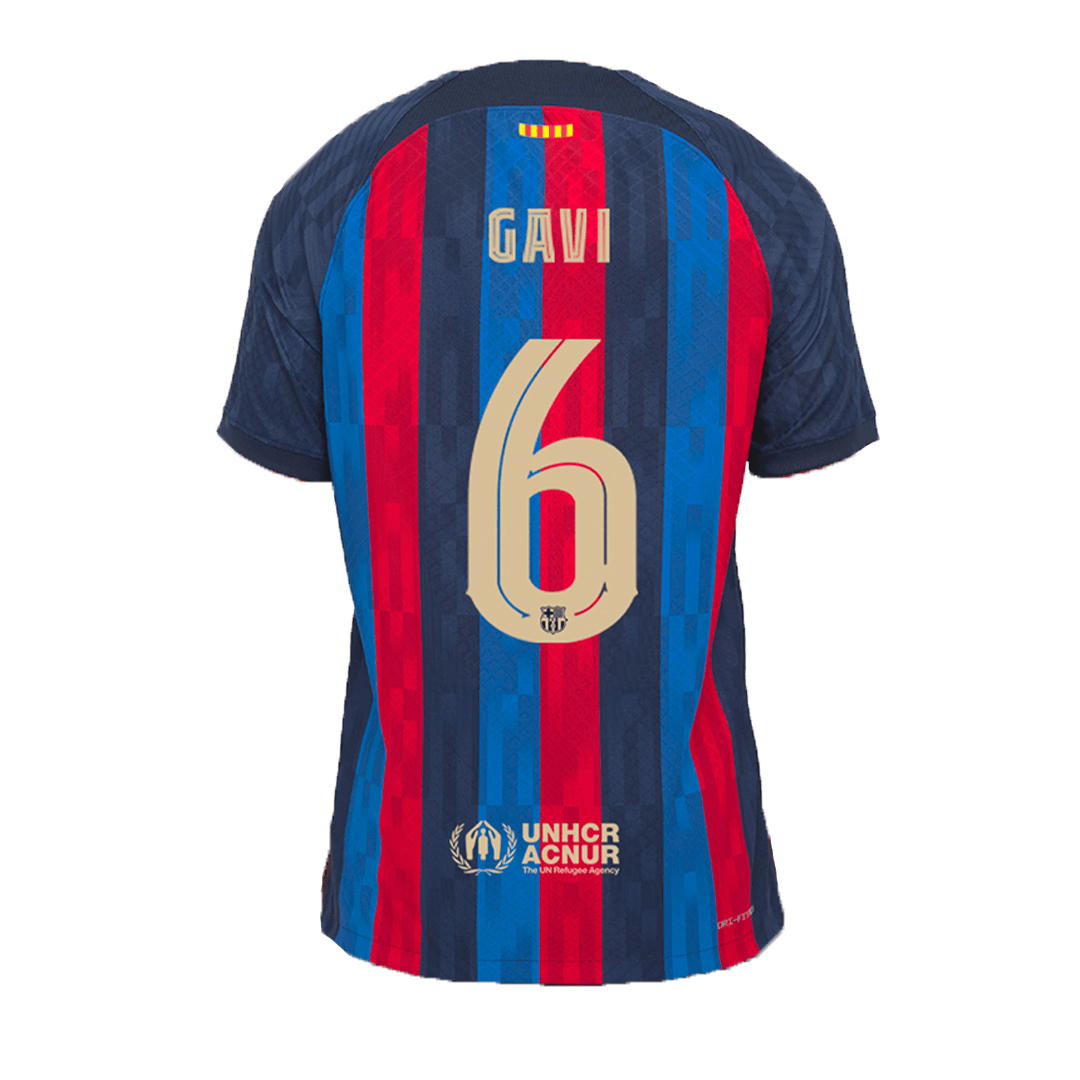 Nike Barcelona Gavi Away Jersey w/ La Liga Patch 22/23 (Club Gold) Size S