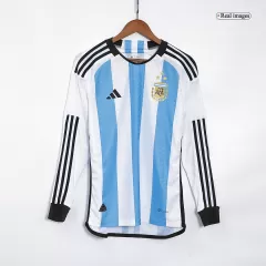Argentina Soccer Jersey Three Stars Jersey Champion Edition Home Custom World Cup Jersey 2022 - bestsoccerstore