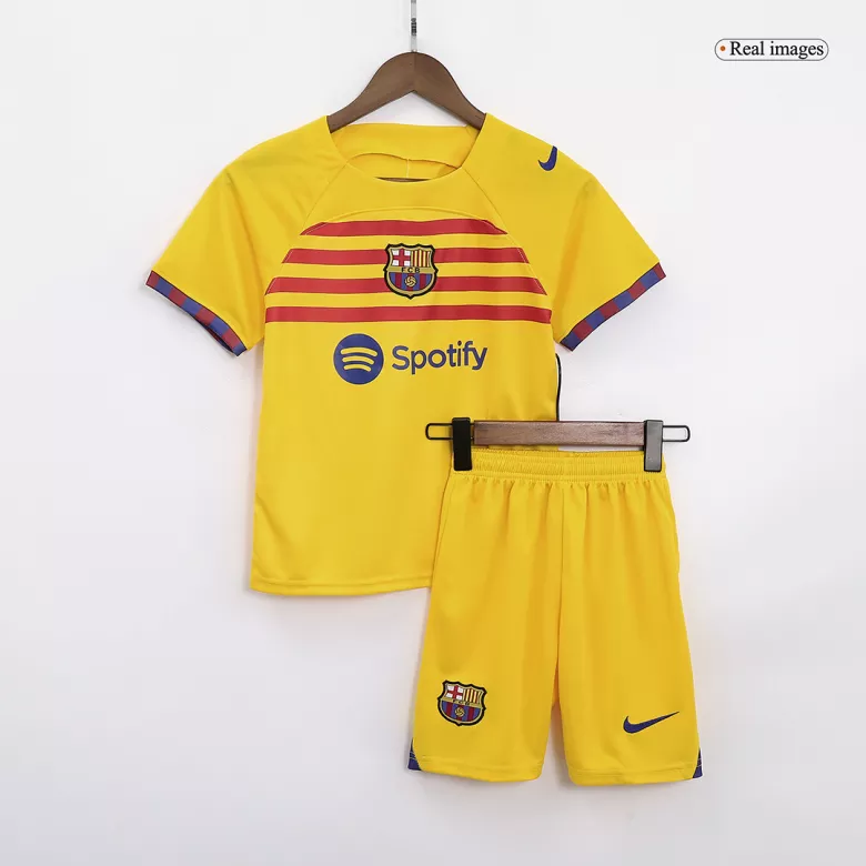 Kid's Barcelona Jersey Custom Fourth Away Soccer Soccer Kits 2022/23 - bestsoccerstore