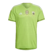 Argentina Soccer Jersey Champions 3 Stars Custom Goalkeeper World Cup Jersey 2022 - bestsoccerstore