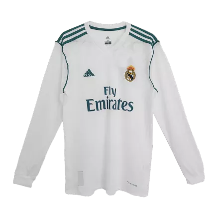 Real Madrid Retro Jersey Home Long Sleeve Soccer Shirt 2017/18 - bestsoccerstore