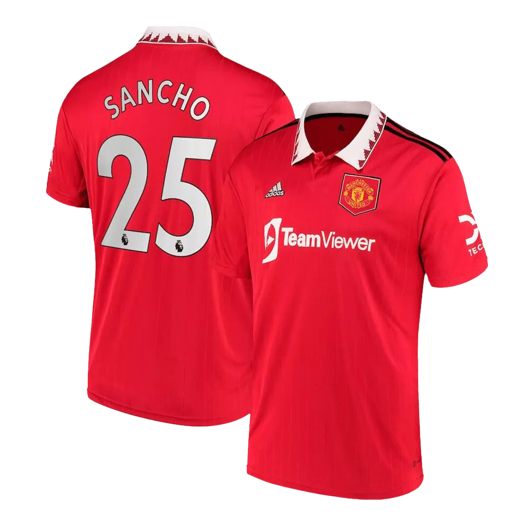 Manchester United Jersey Custom SANCHO #25 Soccer Jersey Home 2022/23 - bestsoccerstore