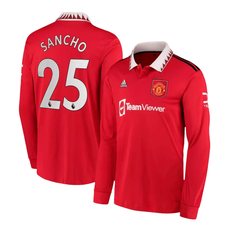 Manchester United Jersey SANCHO #25 Custom Home Soccer Jersey 2022/23 - bestsoccerstore