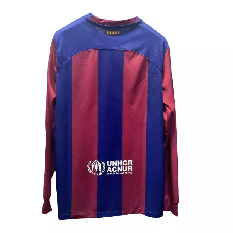 Barcelona Long Sleeve Jersey Custom Home Soccer Jersey 2023/24 - bestsoccerstore