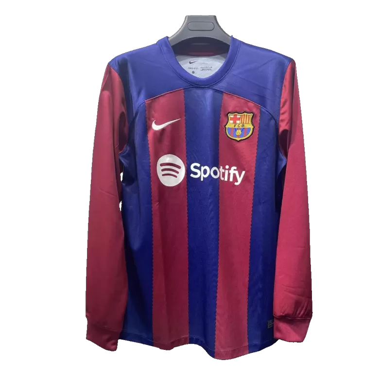 Barcelona Long Sleeve Jersey Custom Home Soccer Jersey 2023/24 - bestsoccerstore