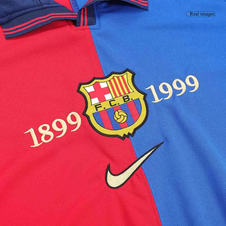 GUARDIOLA #4 Barcelona Retro Jersey Home Long Sleeve Soccer Shirt 1999/00 100th Anniversary - bestsoccerstore