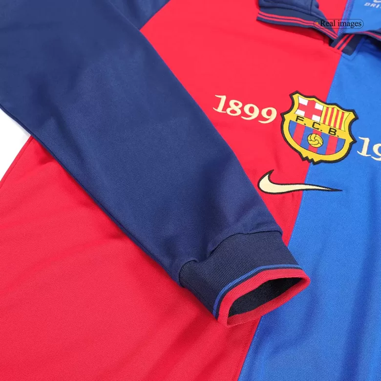 GUARDIOLA #4 Barcelona Retro Jersey Home Long Sleeve Soccer Shirt 1999/00 100th Anniversary - bestsoccerstore