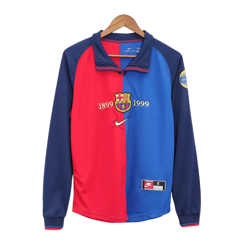 GUARDIOLA #4 Barcelona Retro Jersey Home Long Sleeve Soccer Shirt 1999/00 100th Anniversary - bestsoccerstore