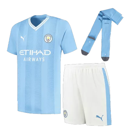 Men's Manchester City Whole Kits Custom Home Soccer 2023/24 - bestsoccerstore