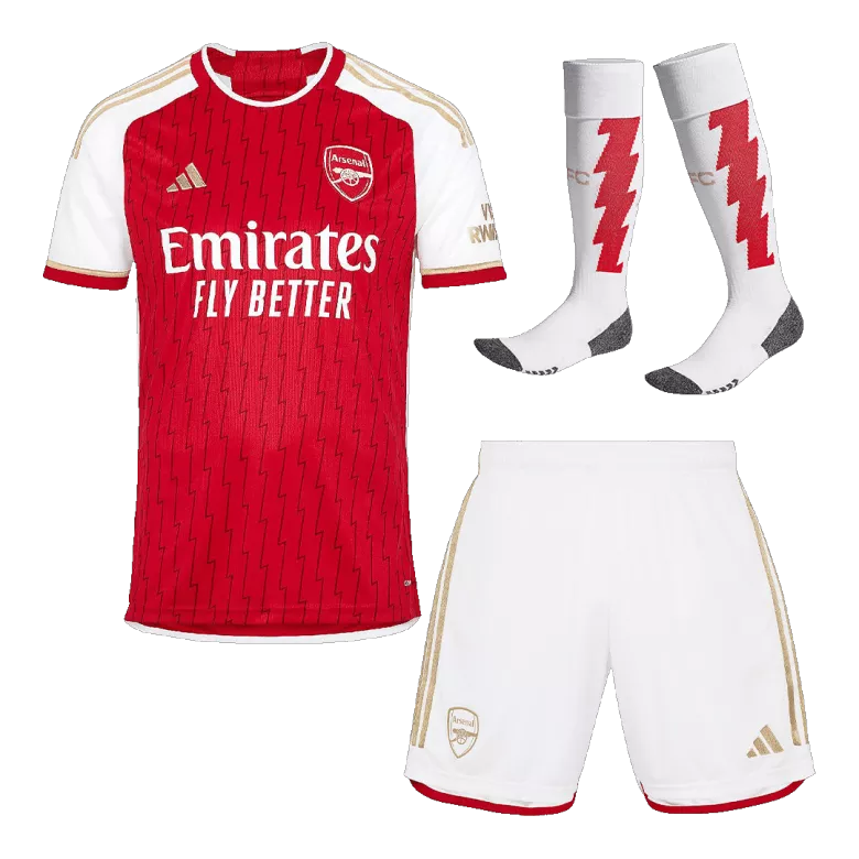 Arsenal Jersey Custom Home Soccer Jersey Full Kit 2023/24 - bestsoccerstore
