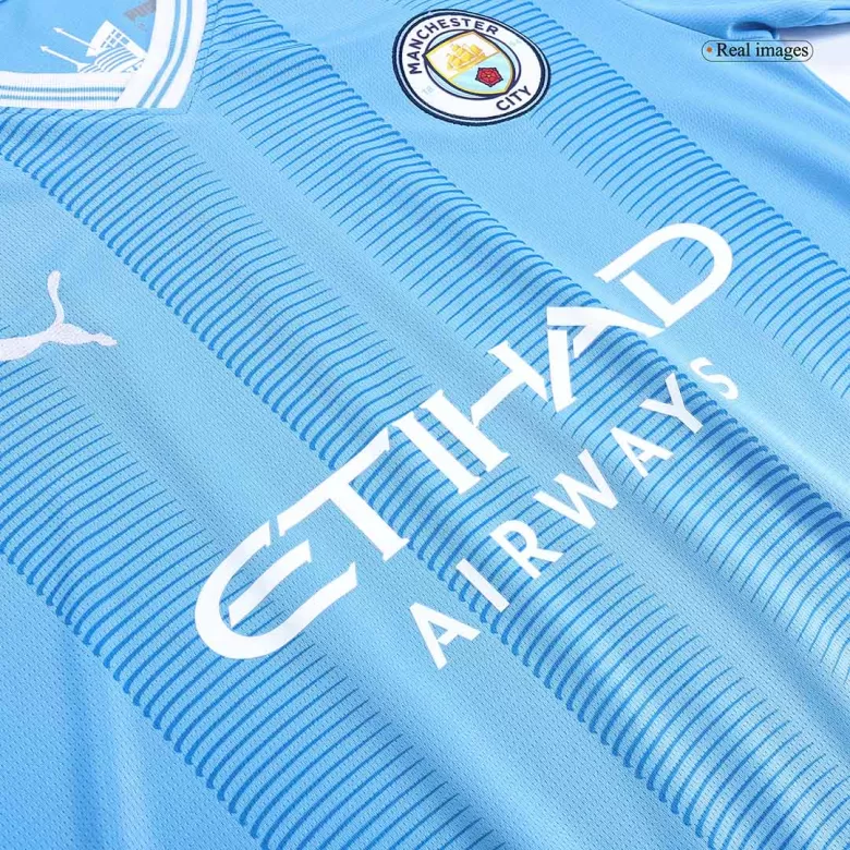 Blue Puma Manchester City FC 2023/24 Haaland #9 Home Shirt