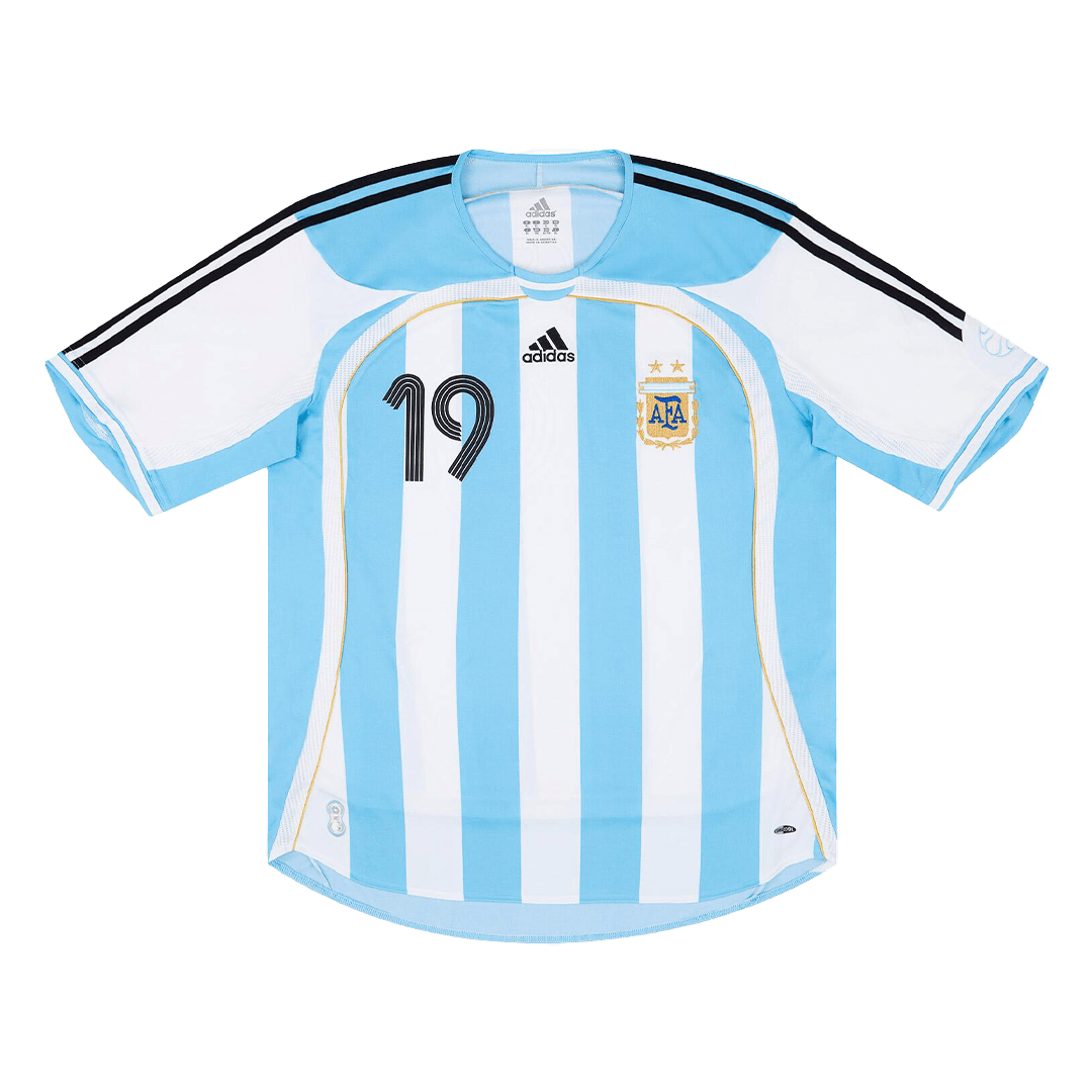 2006 Argentina Home World Cup Football Shirt Messi #19 / Soccer Jersey