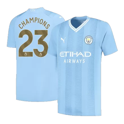 Manchester City Jersey Custom CHAMPIONS #23 Soccer Jersey Home 2023/24 - bestsoccerstore