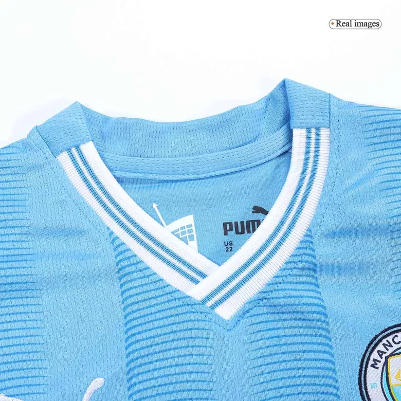 Kid's Manchester City Jersey Custom Home Soccer Soccer Kits 2023/24 - bestsoccerstore