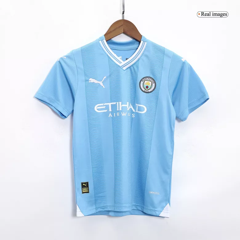 Kid's Manchester City Whole Kits Custom Home Soccer Kit 2023/24 - bestsoccerstore