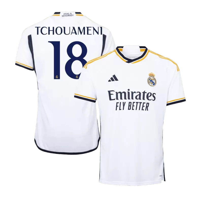 Real Madrid Jersey Custom TCHOUAMENI #18 Soccer Jersey Home 2023/24 - bestsoccerstore