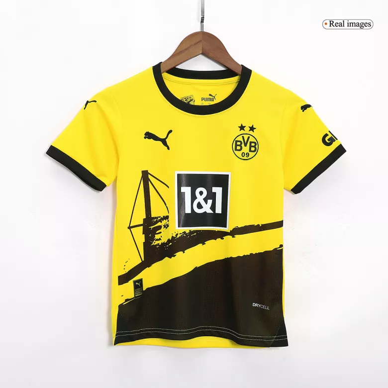 Kid's Borussia Dortmund Jersey Custom Home Soccer Soccer Kits 2023/24 - bestsoccerstore