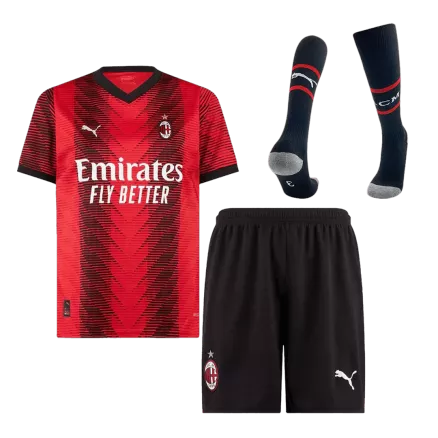 Men's AC Milan Whole Kits Custom Home Soccer 2023/24 - bestsoccerstore