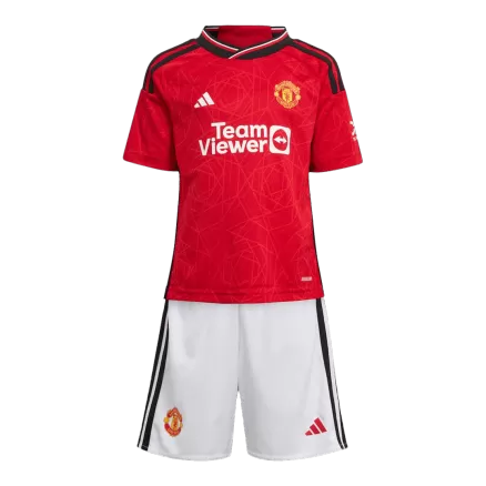 Kid's Manchester United Jersey Custom Home Soccer Soccer Kits 2023/24 - bestsoccerstore