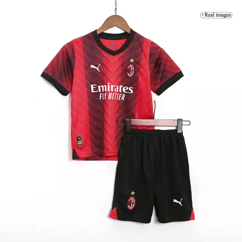 Kid's AC Milan Jersey Custom Home Soccer Soccer Kits 2023/24 - bestsoccerstore