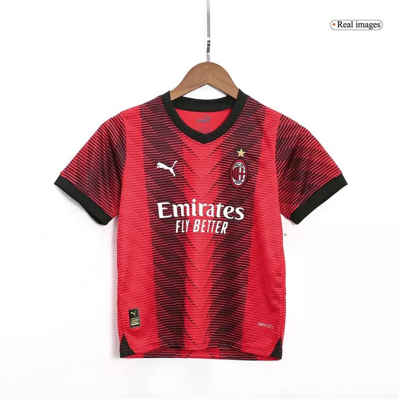Kid's AC Milan Jersey Custom Home Soccer Soccer Kits 2023/24 - bestsoccerstore