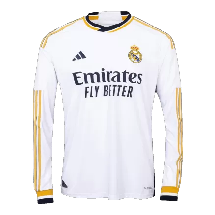 Authentic Real Madrid Home Custom Long Sleeve Soccer Jersey 2023/24 - bestsoccerstore