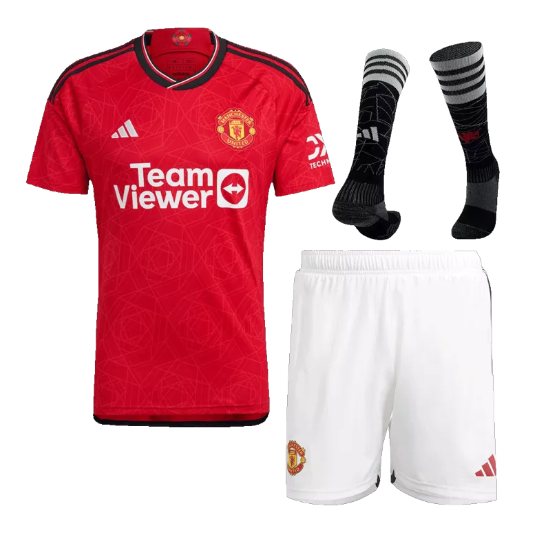 Authentic Manchester United Home Whole Kit Custom Soccer Kit 2023/24 - bestsoccerstore