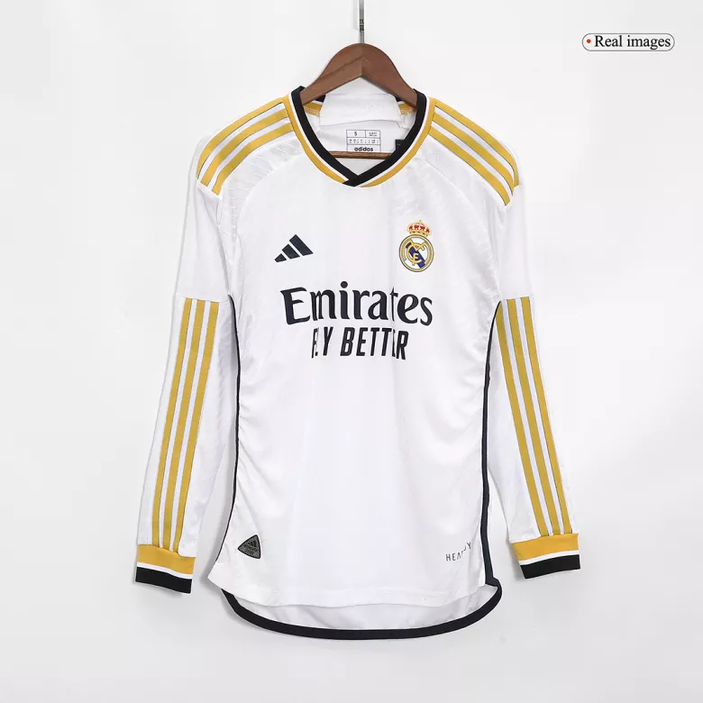 Authentic Real Madrid Home Custom Long Sleeve Soccer Jersey 2023/24 - bestsoccerstore