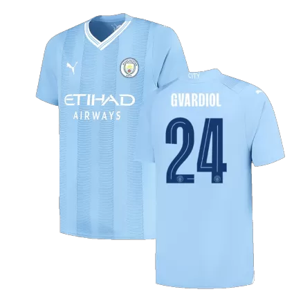 Manchester City Jersey Custom GVARDIOL #24 Soccer Jersey Home 2023/24 UCL - bestsoccerstore