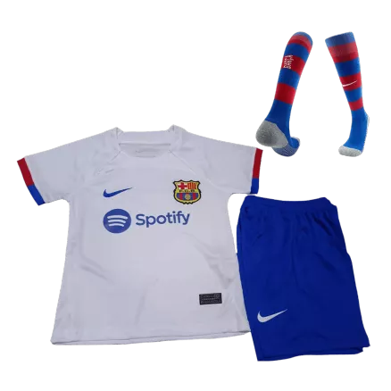 Kid's Barcelona Whole Kits Custom Away Soccer 2023/24 - bestsoccerstore